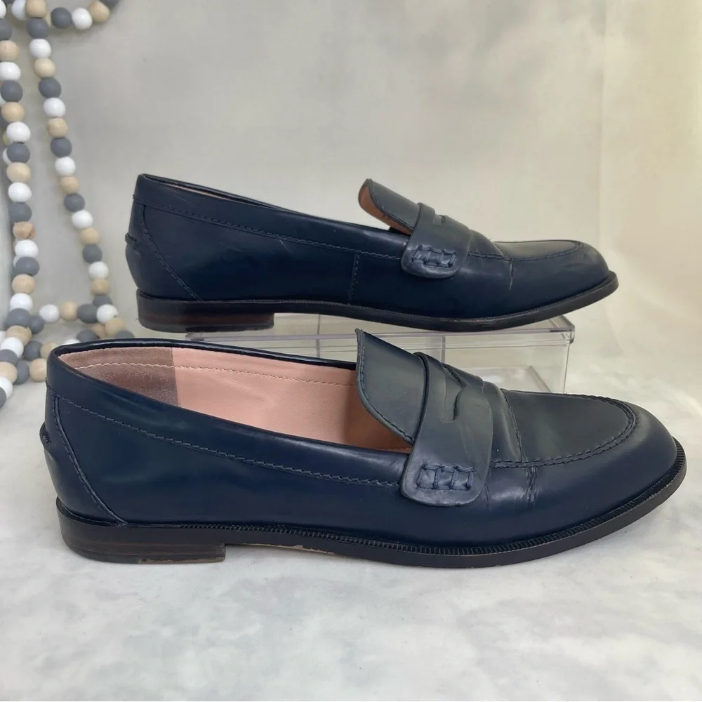 J. Crew Woman’s Navy Loafers leather upper size 7.5